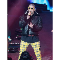 American Airlines Arena Bad Bunny Shearling Leather Jacket